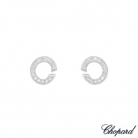Chopard White Gold Diamond Hoop Earrings Chopard White Gold Diamond Hoop Earrings